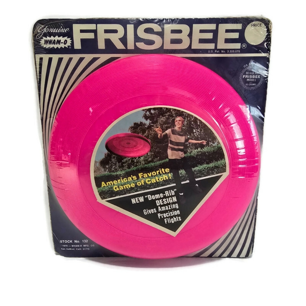 1970 WHAM-O FRISBEE Sealed New In Package USA Hot Pink Ribbed Vintage No 132,